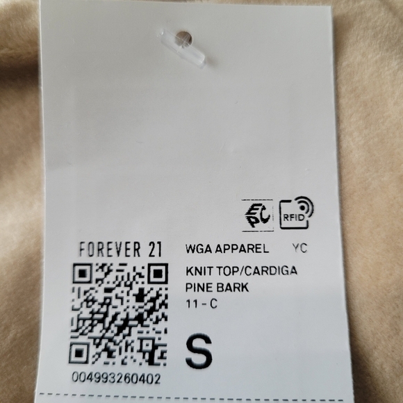 Forever 21 Tan Mockneck Full Zip Up Fleece Long Sleeve Crop Cardigan Size S NWT - Picture 6 of 6